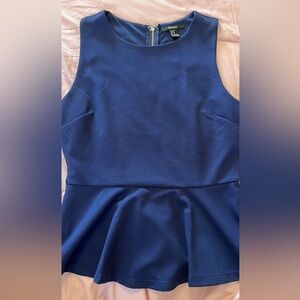 Forever 21 blue sleeveless peplum top